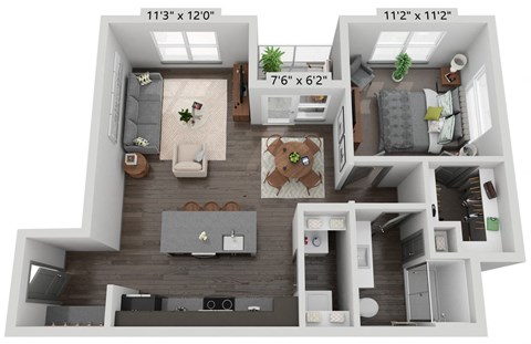 a 2400 sq ft floor plan with a bedroom and a living room